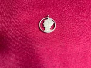 Vintage 1941 Mercury Dime Hand Cut Coin Pendant - 90% Silver Winged Liberty